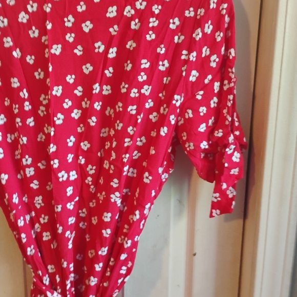 Seraphine Pink Floral Maternity Wrap Dress Short Sleeve Nursing Friendly - Picture 2 of 13